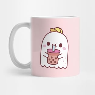 Cute Ghost Drinking Boba Tea Mug